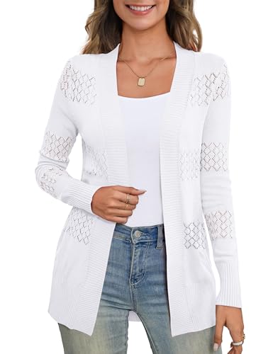 U.Vomade Women's Sweaters Boho Long Sleeve Open Front Chunky Cable Knit Cardigan4