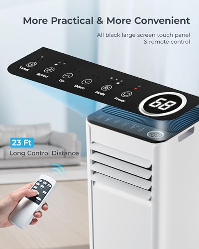 Image of EUHOMY 10000BTU Portable Air Conditioners with Remote, 3-1 Standing Smart Cooling AC with Dehumidifier, Fan, Air Conditioner Cools Room up to 450 sq.ft, 4 Modes, 24-hour timer, LED Display, Bedroom