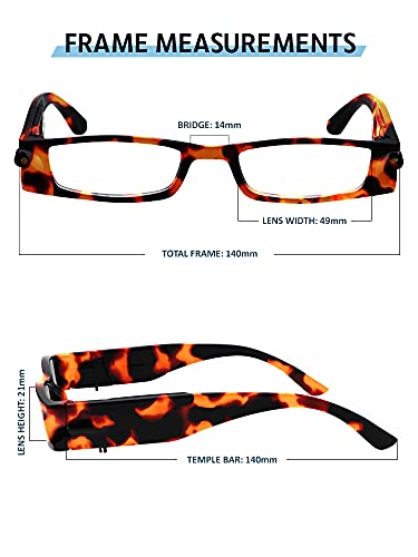 Lighted Reading Glasses, Tortoise, +2.00 - Thumbnail 3