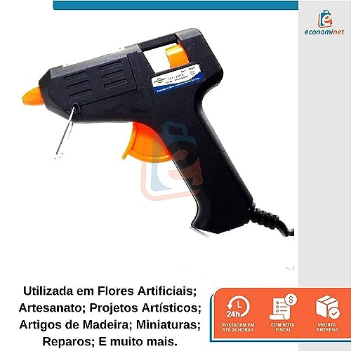 Pistola de Cola 24w Bivolt Preto Brasfort