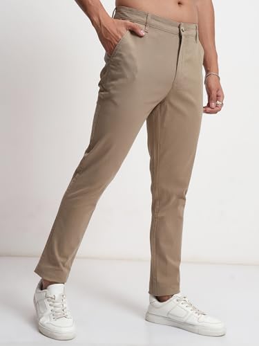 Image of Highlander Men's Slim Fit Formal Trousers | Ankle Length |Smart Trousers for Men | Chino Trousers for Men|Elegant Design | Comfortable Fabric for Daily Work & Formal Occasions