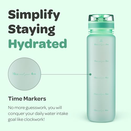 Hydracy Large BPA-Free Leak-Proof Gym Water Bottle with Fruit Infuser & Drink Tracker