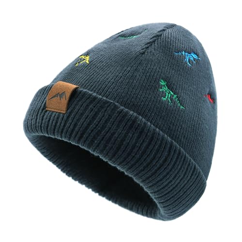 Image of XIAOHAWANG Knit Toddler Beanies Girls Boys Cute Kids Winter Hat Infant Dinosaur Baby Beanie Hats
