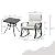 HOMPUS 3 Piece Outdoor Rocking Conversation Set, Patio Rocker Chair Set with Beige Cushions & Side Table, Weather Resistant Furniture Sets for Small Porch & Backyard