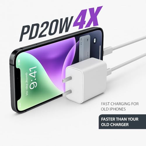 Image of RDG 20W Original Charger with Lighting Cable (PD PPS Technology) Compatible with iPhone 14 /14Plus /14Pro /14 Pro Max 13 /13Pro /13Pro Max 12 /12Pro /12 /11 /X /Xr Series (Mfi-Certified), White