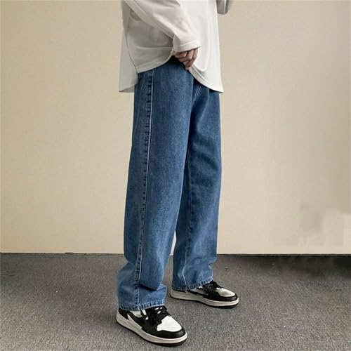 Men's Casual High Waist Baggy Jeans Fashion Loose Straight Wide Leg Jeans with Pockets3