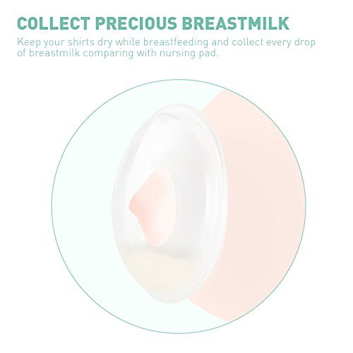 Breast Shells, Milk Saver [2019 Upgrade] Nursing Cups, Protect Sore Nipples for Breastfeeding, Soft and Flexible Silicone Material, Reusable, Set of 2