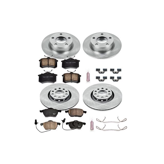 Image of PowerStop Front and Rear Brake Kit for Audi A6 Quattro 1998-04 - Z17 Ceramic Brake Pads & Disc Rotors Replacement, KOE639