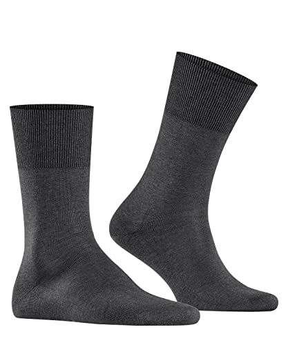 FALKE Men's Firenze Socks, Breathable, Elastic-Free, Fil D'Écosse Cotton, Crew Length, Trendy Work or Casual Clothing, Grey (Anthracite Melange 3190), 9.5-10.5, 1 Pair3