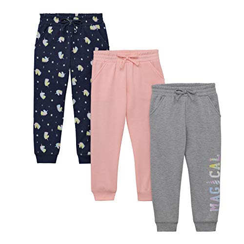 Image of BTween Kids Girls Fashion Stretch Waist Ultra Soft Jogger Pants Set 3 Pack Bundle