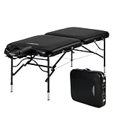 Master Massage 30' StratoMaster LX Ultra-Lightweight Portable Massage Table – Aluminum Framed Folding Spa & Tattoo Bed, Lash Table – Black