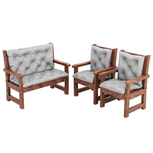 Cojines Banco de Jardin – Colchoneta para Silla - Almohada para El Asiento y El Respaldo -...