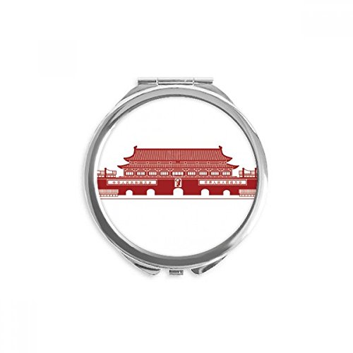 Miroir de poche tiananmen président mao maquillage portable main rond