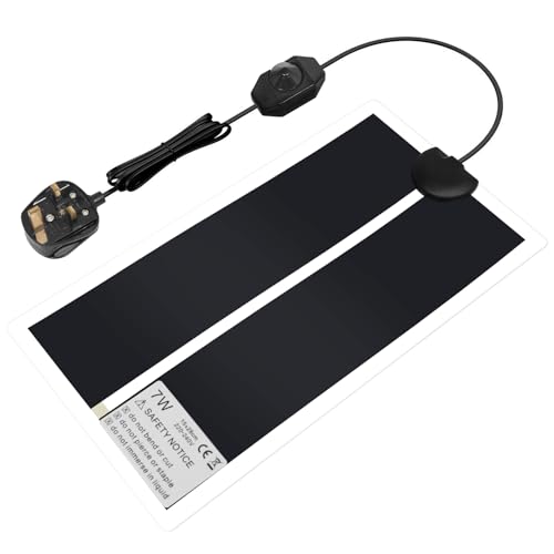 RAYNEAY Reptile Heat Mat 7W Small Animals Vivarium Terrarium Heat Mat with Thermostat Adjustment for Tortoise Snakes Lizards 15 * 28cm
