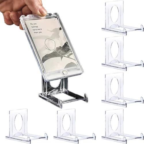 HZHSSG 12 Packs Mini Card Display Stand Adjustable Premium Acrylic Trading Card Stand for Graded Card Sports Card Trading Card PSA Card Baseball Card
