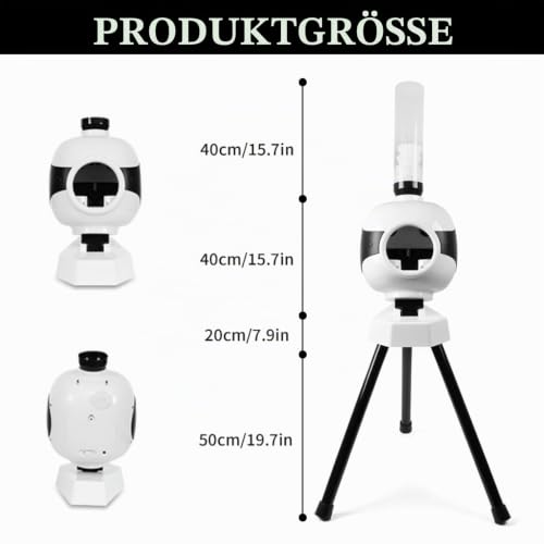 Badminton Aufschlagmaschine, Badminton Trainingsmaschine mit 6 Badminton Tragbare Federball Aufschlagmaschine mit Badminton Ballmaschine für Solotraining Fangbohrer Smash-Training, 15 Ballkapazität