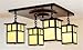 Arroyo Craftsman MCM-6/4ERM-RC Mission 4 Light Ceiling Mount Without Overlay, 6", Raw Copper Metal Finish, Rain Mist Glass