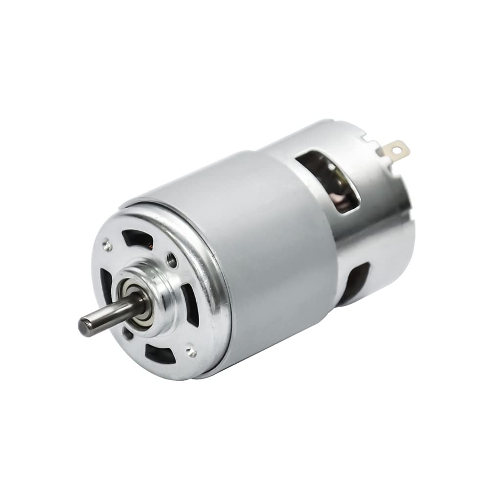 Motore CC 12-24V 775 con set per tosaerba, lama in acciaio al manganese e staffa di montaggio, motore CC 775 ad alta velocità per utensile da giardino fai da te (12V 5000RPM)