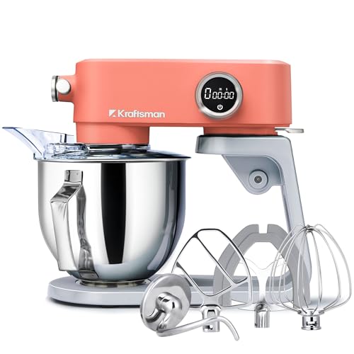 Impastatrice Planetaria Kraftsman in Metallo, 5L Robot da Cucina Multifunzione, 800W, 8 Velocità...