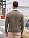 COOFANDY Men Dress Fashion Sweater V Neck Slim Fit Casual Soft Pullover Sweaters White-Brown
