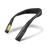 Rechargeable Neck Light with Dual-Sided LED, 1200mAh Battery, Large Velvet Neck Pad, Perfect for Bed Reading, Knitting, Camping, and Book Lovers(Black)