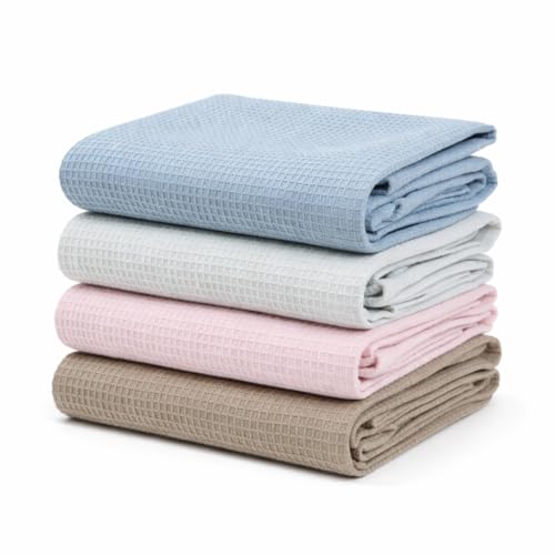 Waldena Home Geschirrtücher 100% Baumwolle | 4er Set Waffelstruktur Küchentücher 45x65 cm | Spültücher & Trockentücher in 4 Farben | Saugfähig & Fusselfre | Oeko-Tex Zertifiziert