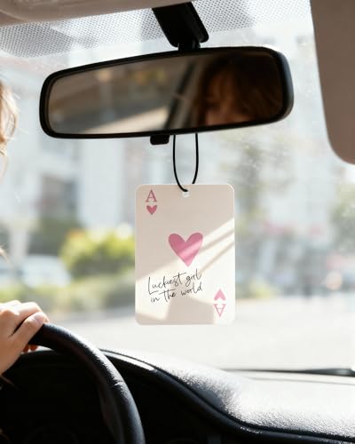Image of Coquette Pink Bow Car Air Fresheners, 5-Pack Assorted Floral Scents Cherry Cute Girly Car Accessories Hanging Decor for Rearview Mirror Long-Lasting for Women Teen Girls