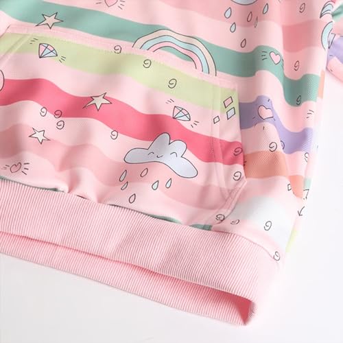 Image of WELAKEN Girls and Toddlers' Pullover Printed Hoodie Sweatshirt with Kangaroo Pocket