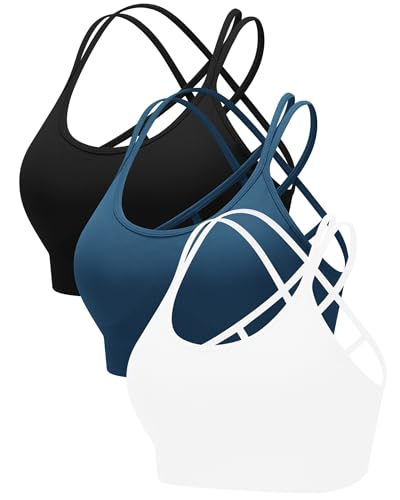 Image of RUNNING GIRL Sports Bras for Women 3Pack Strappy Bra