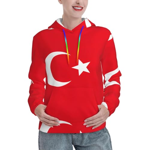 Sweat à capuche Turquie avec poche kangourou, vêtement d'hiver isolant femme