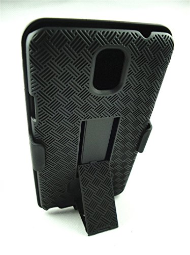 Gw Cases Compatible For Samsung Galaxy Note 3 Case -Holster Armor Defender Full Body Protection Case Cover (Plastic Rear Hard Shell And Holster) For Samsung Galaxy Note 3 (Black Holster Shell) #TOP5