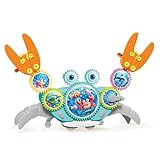 LEZKIDOL DIY Gear Building Block Assembly Toy, Crawling Dancing Crab with Music for Kids Gear STEM Educational Interlock Toy for Boys Grils 3 Year Old and up