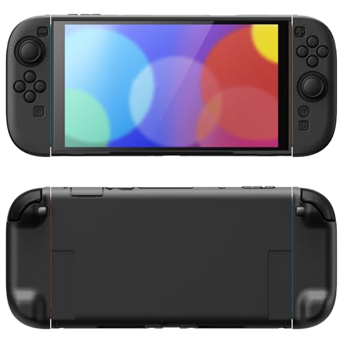 PlayVital Protective Case for Nintendo Switch 2 with Extra Stand &amp; Thumb Grip Caps | Split Design, Dockable Hard Shell Cover for Nintendo Switch 2 | Solid Color Series, Black