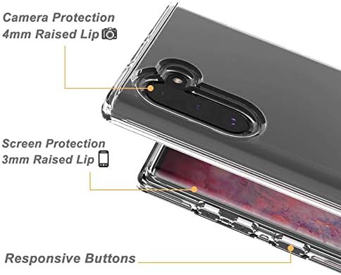 Miniatura 3 de Mundaze - Funda para Samsung Galaxy Note 10 Plus + diseño de cara de tigre, delgada, híbrida, a prueba de golpes, carcasa rígida de TPU suave y