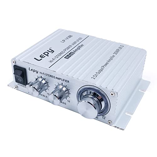 DollaTek Amplificador LP-V3S 25Wx2 + Protección retardada de Alta fidelidad con Fuente de alimentación 5A Compatible con computadora, teléfonos móviles o Reproductores MP3 DAC, etc. - Plateado