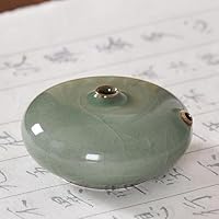 Amazon.co.jp: 水滴型硯, 白, 丸型, 多機能, セラミック, 蓋付き