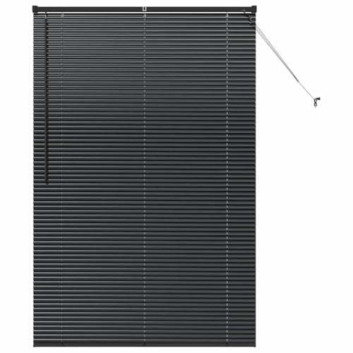 Persiana de aluminio negro de 175 x 110 cm: lamas regulables para oficina y hogar 2