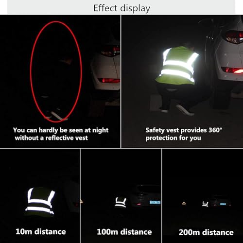 Hi Vis Vests for Women Men High Visibility Reflective Safety Security Vest with Pockets Zipper Front Meets ANSI/ISEA Standards