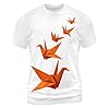 Mens Orange Sun Graphic Print Short Sleeve Crew Neck Casual Daily Wear T-Shirt, white, M #2