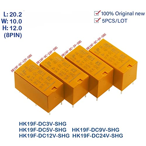 Relais HK19F 9V double inverseur DPDT mini puissance de haute précision - 2