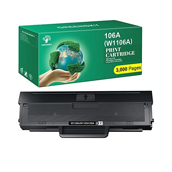 GREENSKY 106A W1106A Toner (3,000 Seiten) Kompatibel für HP 106A Toner für HP 107w Toner 107a 107r Laser MFP 135wg 135a…