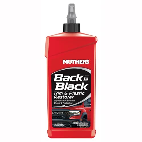 Mothers Back-to-Black Trim & Plastic Restorer, 12 oz. — Removes Oxidation, Dirt & Wax Residue – Restores Faded Trim & Provides Long-Lasting Protection (06112)
