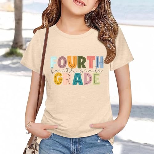 Kids Back to School T Shirt Short Sleeve Cotton Crewneck Letter Print Funny Tops Boys Girls Casual Basic Tees4