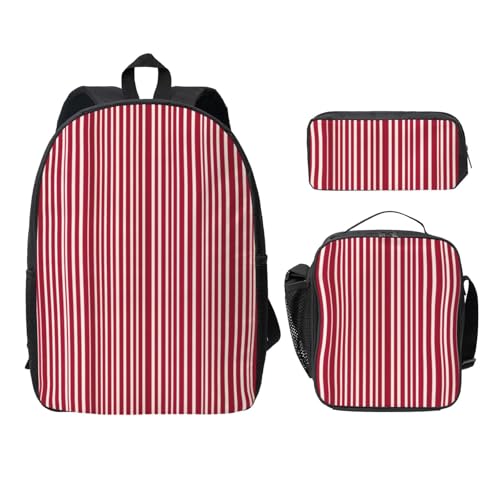 Sac à dos boîte à déjeuner trousse à crayons écossais rouge