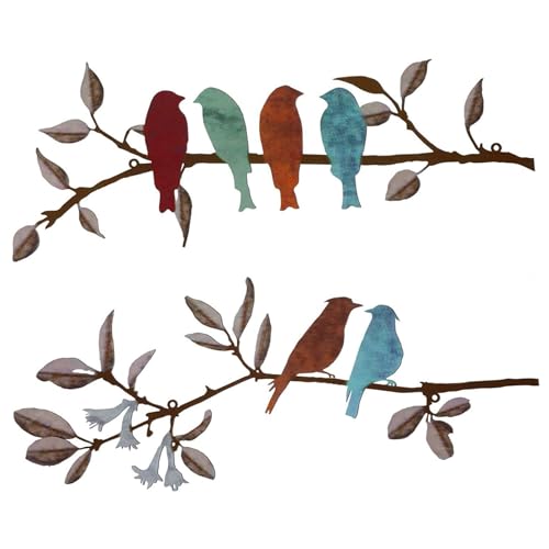 Décoration murale oiseau en métal coloré art mural extérieur intérieur salon chambre