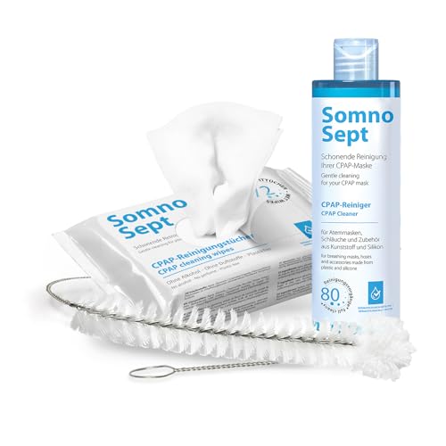 CPAP SomnoSept Conjunto de limpeza (SomnoSept 400 ml, 72 panos de limpeza SomnoSept de 15 mm)