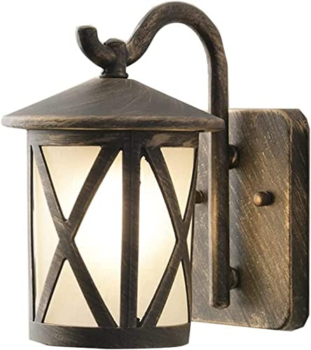 Farol de Pared Vintage para Exteriores con Vidrio Esmerilado, Impermeable, Resistente a la Lluvia, para jardín, Villa, Porche, Garaje, Puerta de Entrada, Patio.