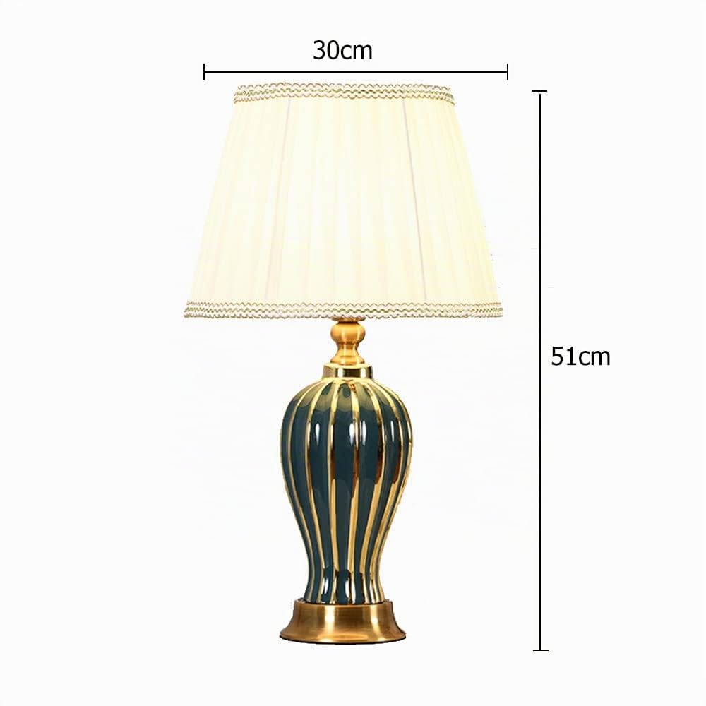Mengjay Lampada da tavolo salotto lampada Vintage,lampada da scrivania,Luce da Scrivania in Tessuto,E27 Lampada da Notte Lampada da Tavolo,per camera da letto, studio, comodino, scrivania (Verde)