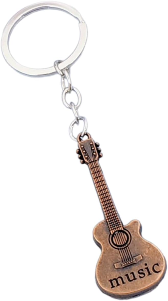 Cuteness Aesthetic Guitar Keychain Great Accessory Guitar Pendant Alloy Texture Suitable for Music Festivals