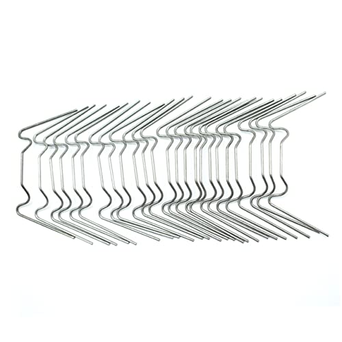 BESTonZON Garden Ground Nails 50pcs W-Shape Nails for Outdoor Use Tents Canopies Tarps Landscaping Plants Silver